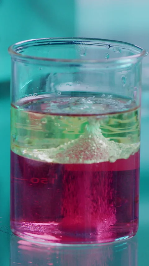Science, chemistry and sample with beaker in laboratory for medicine, pharmacy Stock Footage 335758826