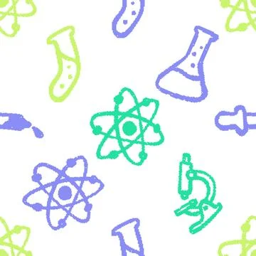 Science Chemistry Elements Seamless Pattern. Vector seamless pattern illust.. Stock Illustration