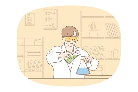 Science, chemistry, experiment concept Stock Illustration