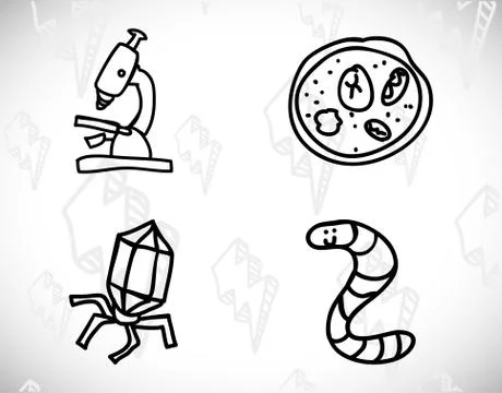 Science class and school scribbles Illustrazione stock