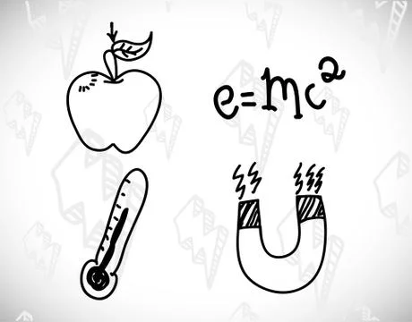 Science class and school scribbles Stock Illustration