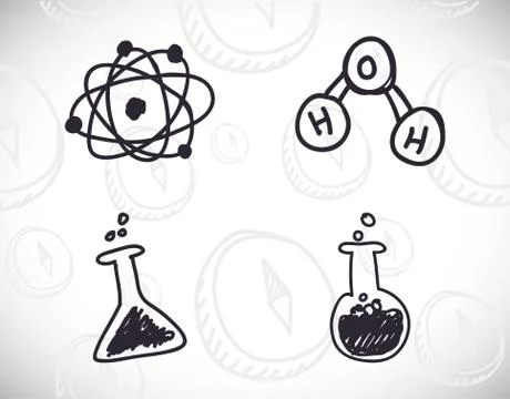 Science class and school scribbles Stock Illustration