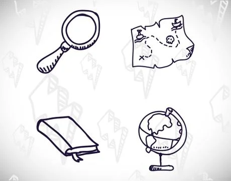 Science class and school scribbles Illustrazione stock