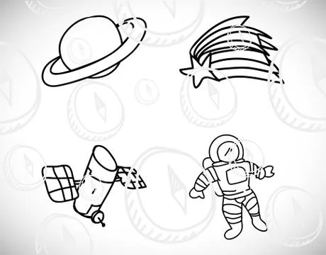 Science class and school scribbles Stock Illustration