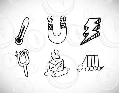Science class and school scribbles Stock Illustration