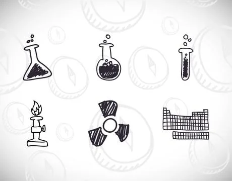 Science class and school scribbles Illustrazione stock