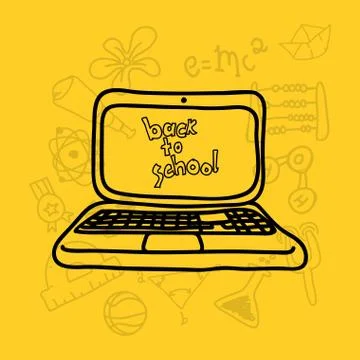 Science class and school scribbles Illustrazione stock