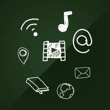 Science class and school scribbles Illustrazione stock