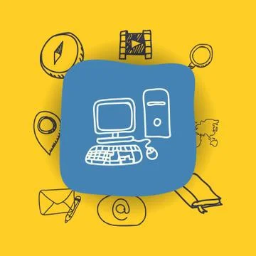 Science class and school scribbles Illustrazione stock