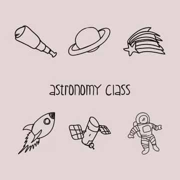 Science class and school scribbles Stock Illustration