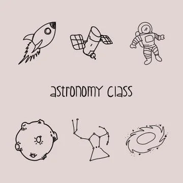 Science class and school scribbles Stock Illustration
