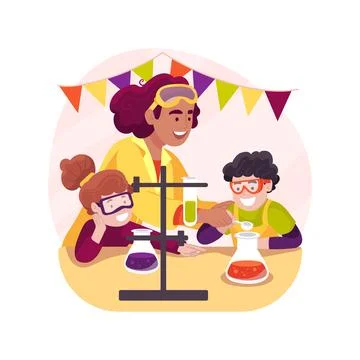 Science class isolated cartoon vector illustration. Stock Illustration