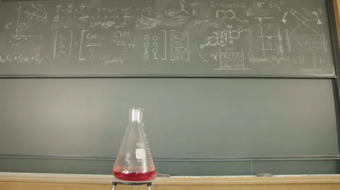 Science Classroom - Chalkboard Equations HD Vídeos de archivo 60989178