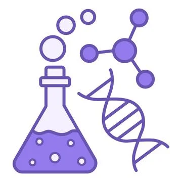 Science Color Icon. Vector Icon of Laboratory Flask with Chemical Substance.. Stock Illustration
