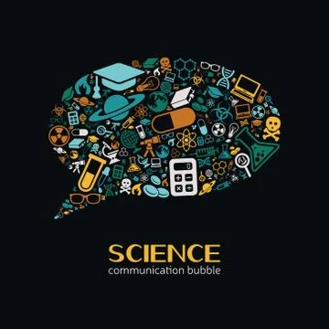 Science communication bubble 스톡 일러스트