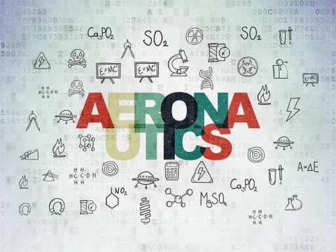 Science concept: Aeronautics on Digital Data Paper background Stock Illustration