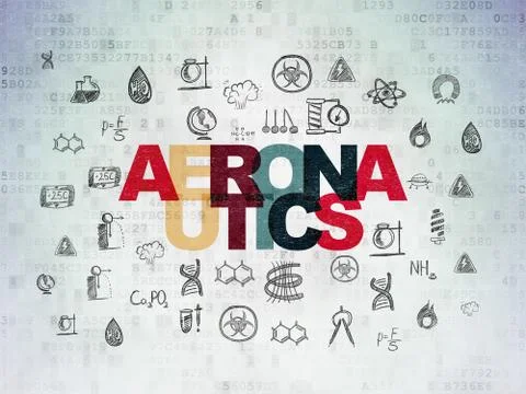 Science concept: Aeronautics on Digital Data Paper background イラスト素材