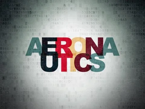 Science concept: Aeronautics on Digital Data Paper background 스톡 일러스트