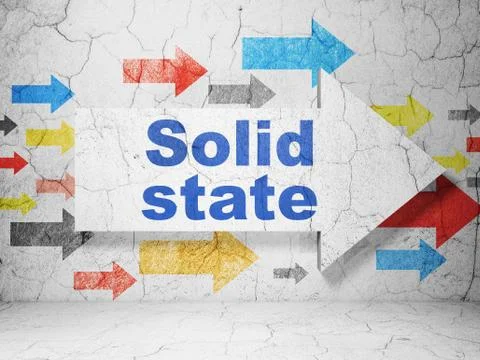 Science concept: arrow with Solid State on grunge wall background Illustrazione stock