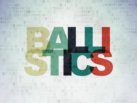 Science concept: Ballistics on Digital Data Paper background Illustrazione stock