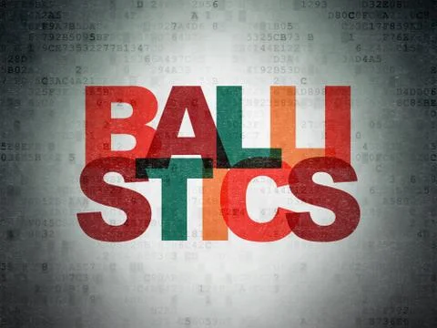 Science concept: Ballistics on Digital Data Paper background Illustrazione stock