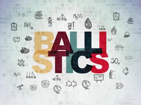 Science concept: Ballistics on Digital Data Paper background 스톡 일러스트