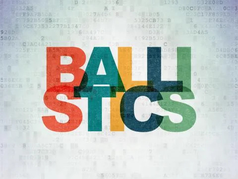 Science concept: Ballistics on Digital Data Paper background Illustrazione stock