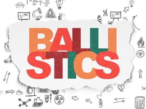 Science concept: Ballistics on Torn Paper background Stock Illustration