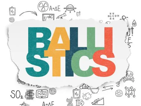 Science concept: Ballistics on Torn Paper background Stock Illustration