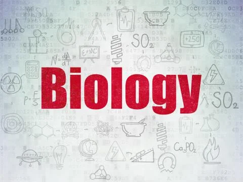 Science concept: Biology on Digital Data Paper background Illustrazione stock