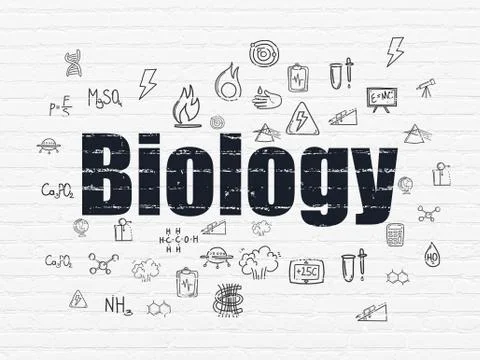 Science concept: Biology on wall background Ilustración de archivo