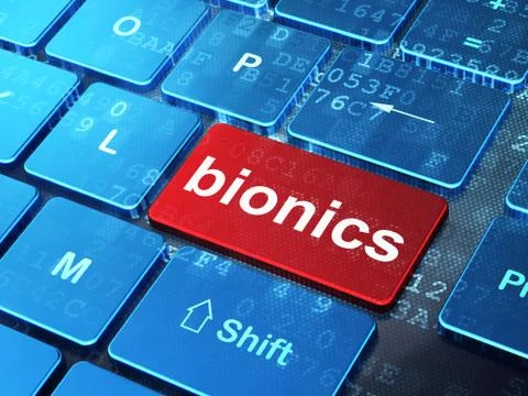 Science concept: Bionics on computer keyboard background Illustrazione stock