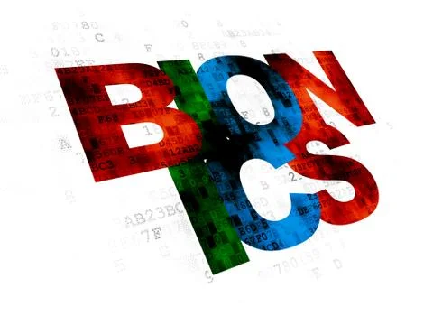 Science concept: Bionics on Digital background イラスト素材