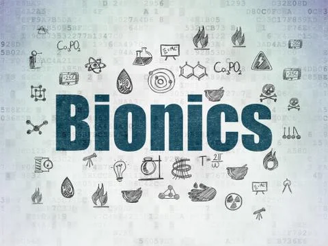 Science concept: Bionics on Digital Data Paper background イラスト素材