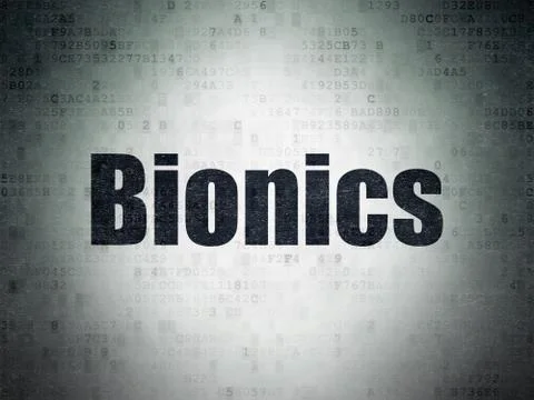 Science concept: Bionics on Digital Data Paper background 스톡 일러스트