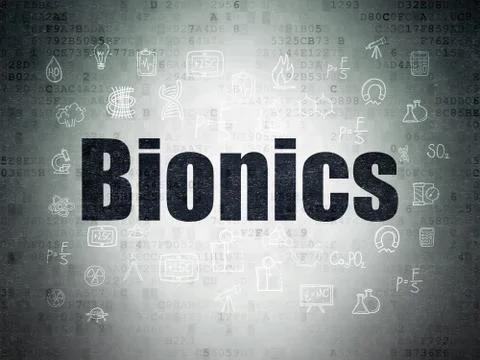 Science concept: Bionics on Digital Data Paper background 스톡 일러스트