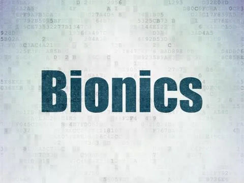 Science concept: Bionics on Digital Data Paper background 스톡 일러스트