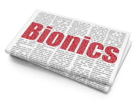 Science concept: Bionics on Newspaper background イラスト素材