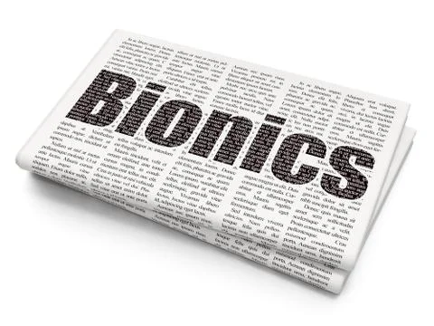 Science concept: Bionics on Newspaper background イラスト素材