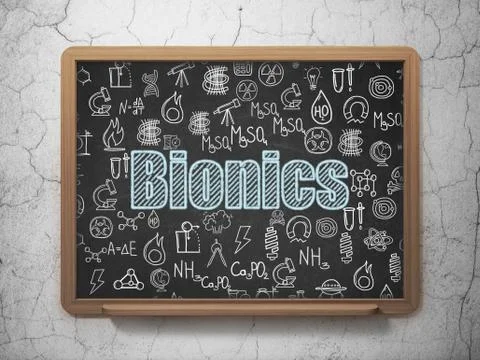 Science concept: Bionics on School Board background Illustrazione stock