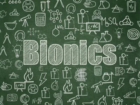 Science concept: Bionics on School board background Illustrazione stock