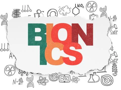 Science concept: Bionics on Torn Paper background Illustrazione stock