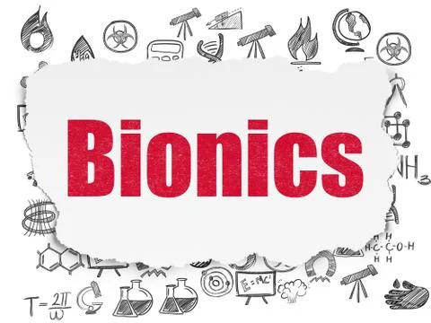 Science concept: Bionics on Torn Paper background イラスト素材
