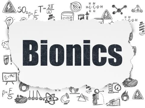 Science concept: Bionics on Torn Paper background イラスト素材