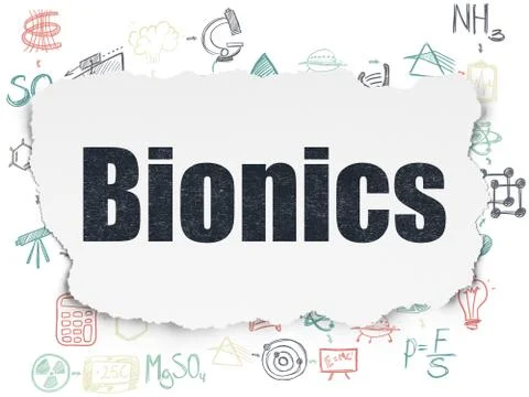 Science concept: Bionics on Torn Paper background イラスト素材