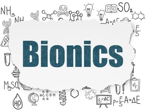 Science concept: Bionics on Torn Paper background イラスト素材