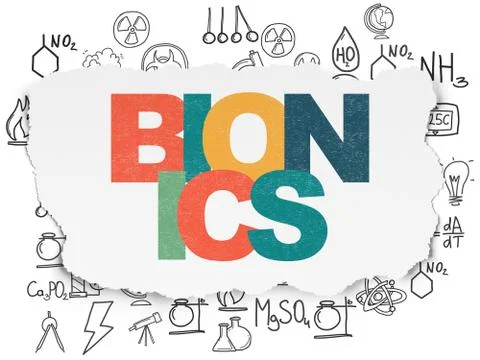 Science concept: Bionics on Torn Paper background Illustrazione stock