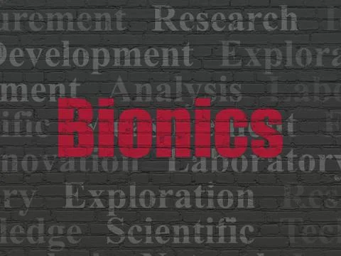 Science concept: Bionics on wall background イラスト素材
