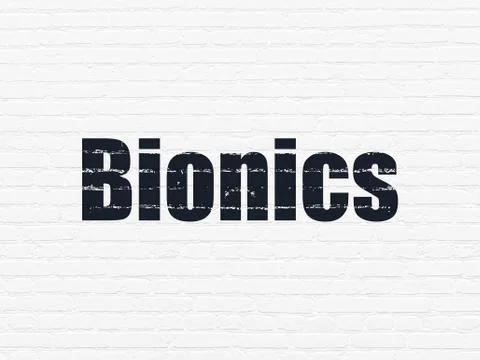 Science concept: Bionics on wall background イラスト素材