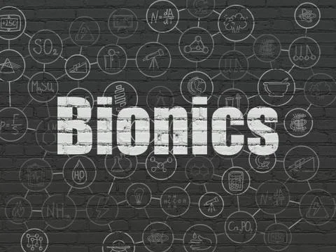 Science concept: Bionics on wall background イラスト素材